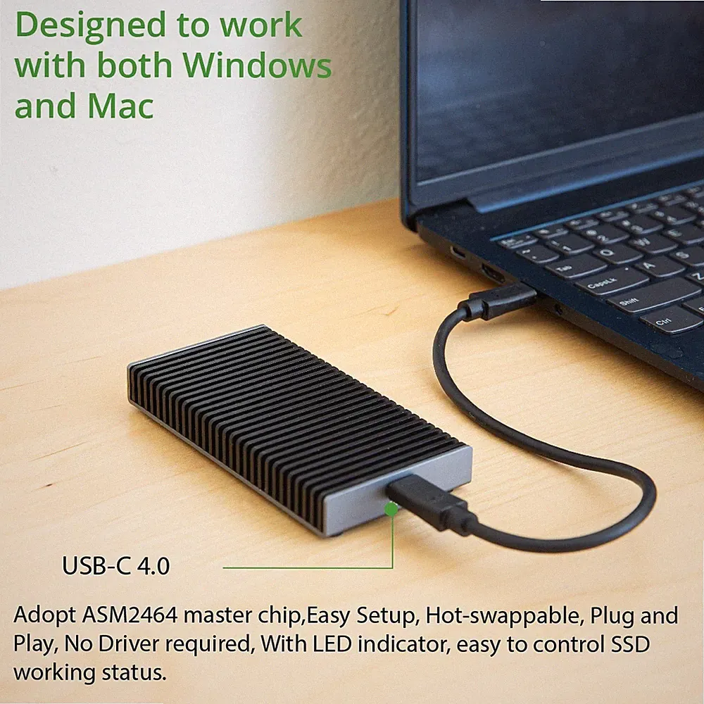 40Gbps PCIe NVMe SSD Enclosure USB4 External Hard Drive Enclosure