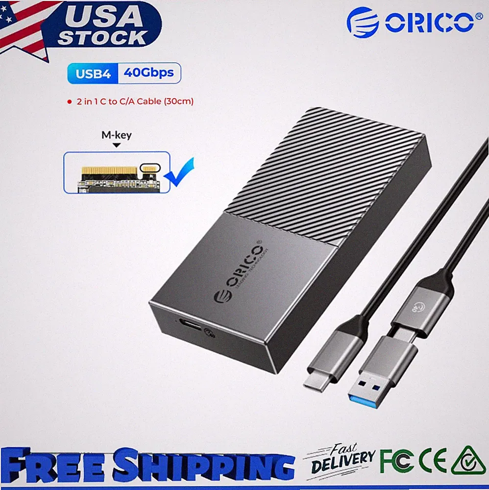 Orico M.2 NVMe SSD Drive Enclosure 40Gbps USB4 Case Type C USB 3.2 Thunderbolt 3