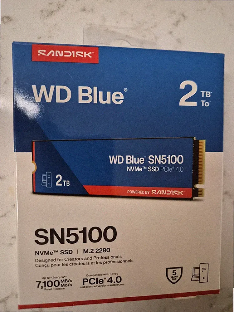 SanDisk WD Blue SN5100 M.2 2280 2TB PCIe 4.0 Internal NVMe Solid State Drive