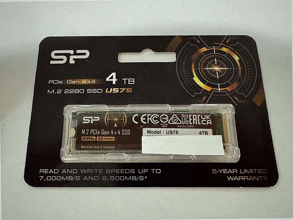 Silicon Power 4TB US75 Nvme PCIe Gen4x4 M.2 2280 SSD R/W Up to 7,000/6,500 MB...