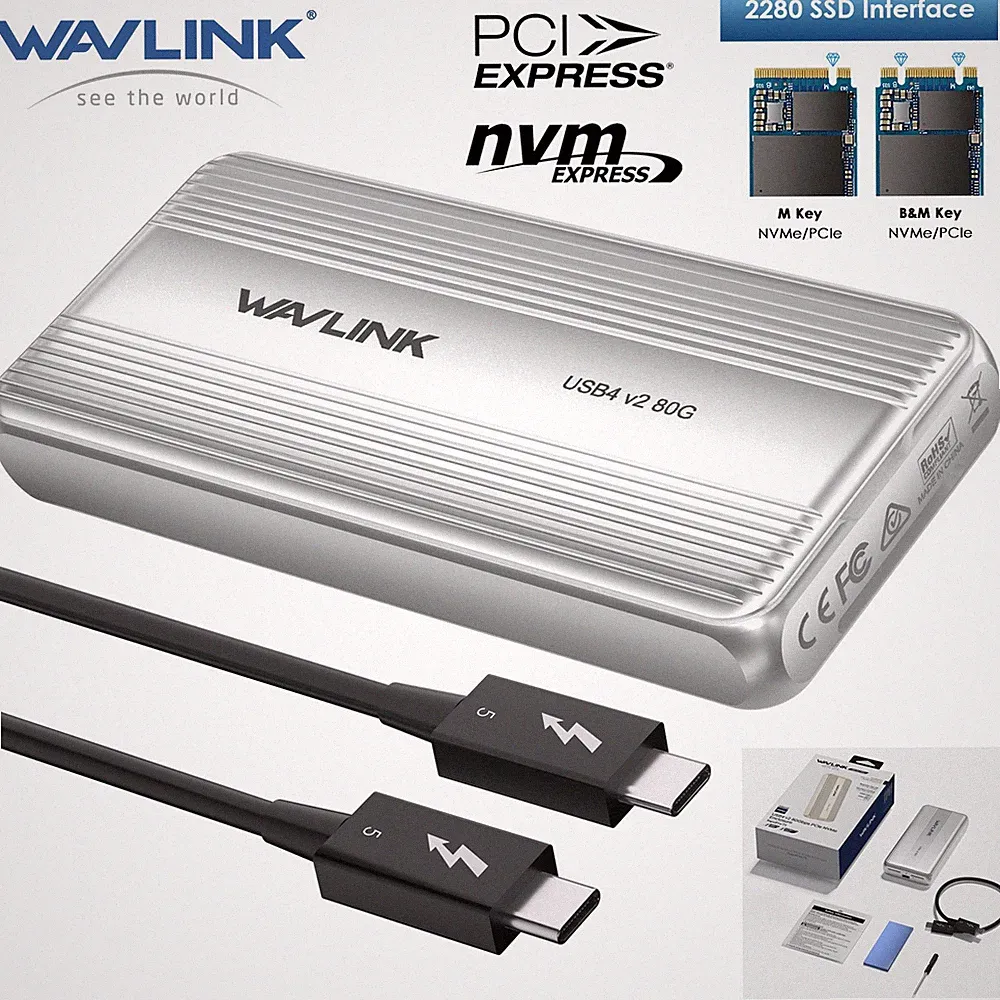 USB4 v2 80Gbps PCIe NVMe SSD Enclosure Thunderbolt 5 NVMe SSD Case Reader Write