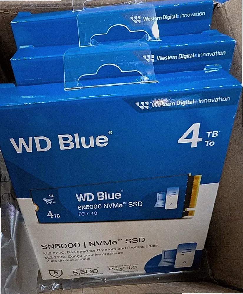 Western Digital 4TB WD Blue SN5000 PCIe Gen 4 NVMe M.2 2280 Internal SSD